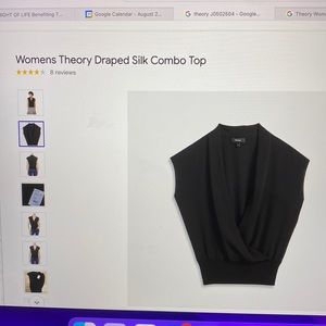 Womens Theory Draped Silk Combo Top